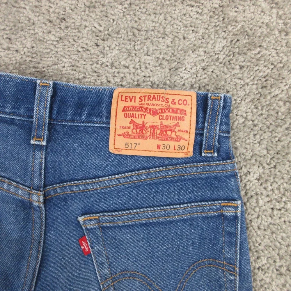 Vintage Levis Jeans Mens 30x30 Blue 517 Slim Bootcut Western Cowboy Denim Pants
